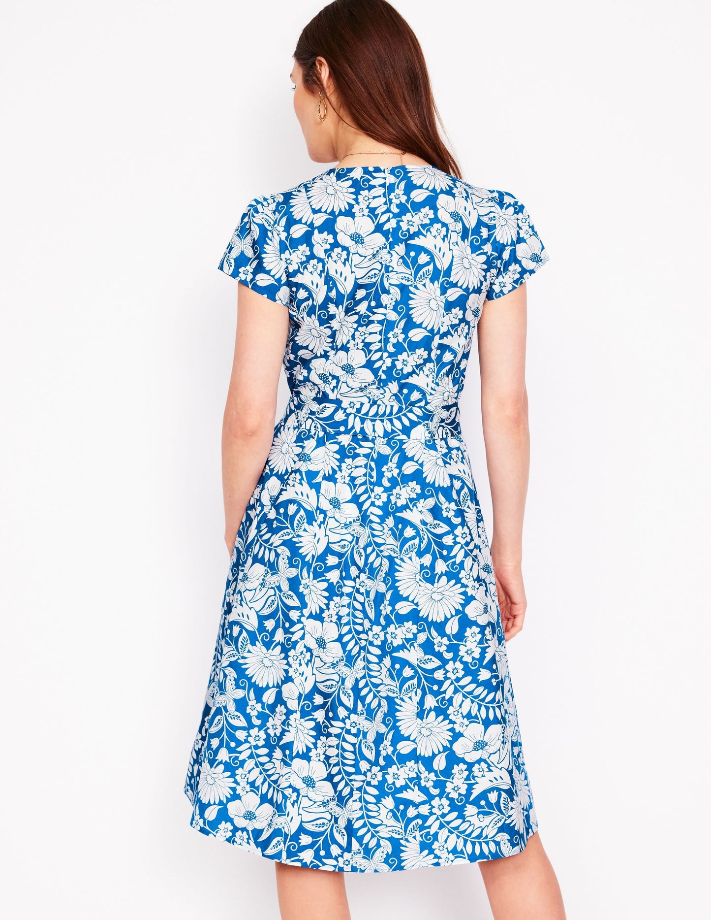 Imo Cotton Short Dress-Gallery Blue, Wildflower Trail