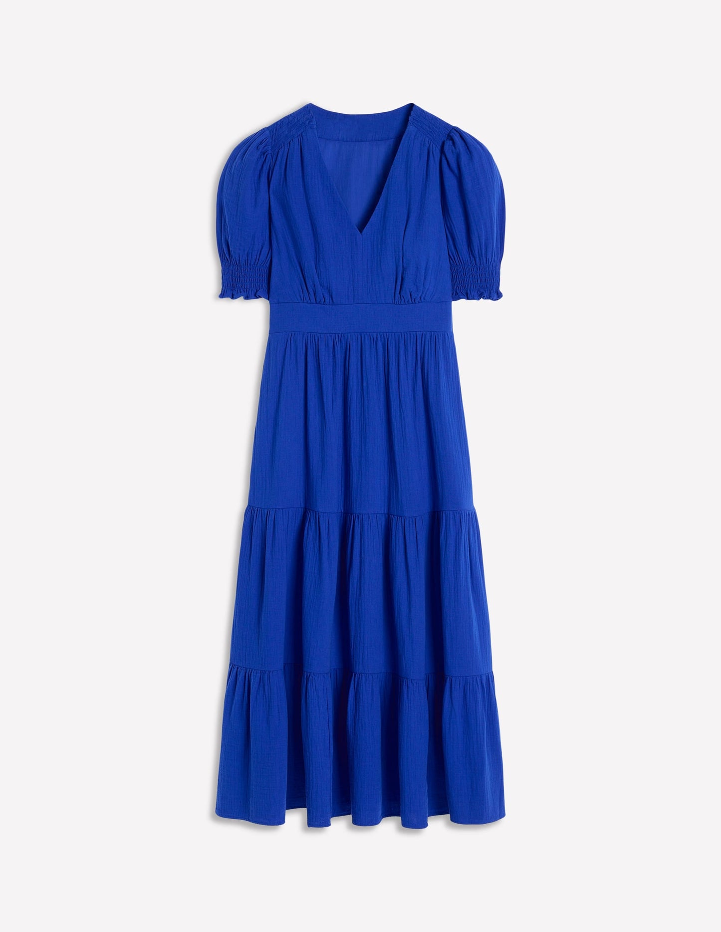 Anna Double Cloth Midi Dress-Bright Blue